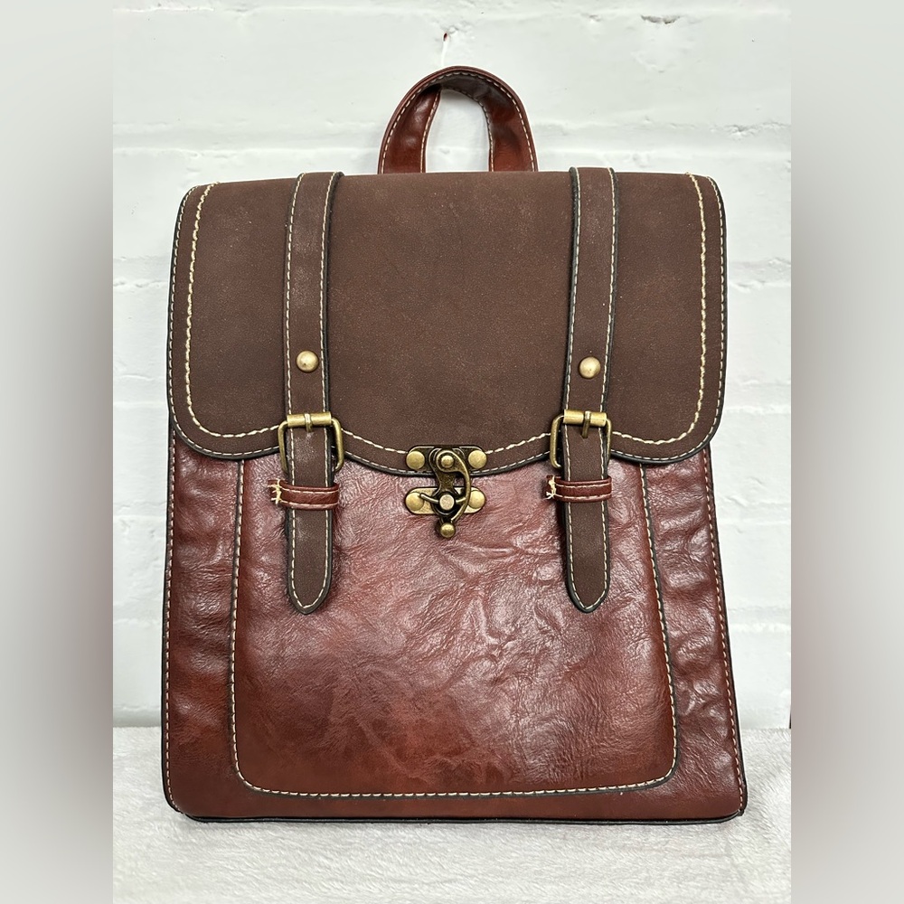 Vintage Brown Leather Women's Backpack